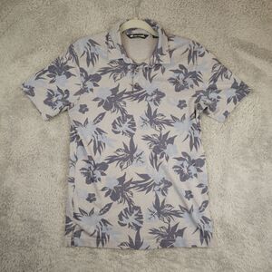 Travis Mathew Floral Polo Shirt - Gray and Blue